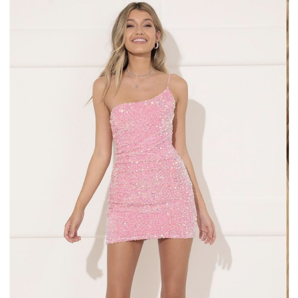 Elida One Shoulder Sequin Dress